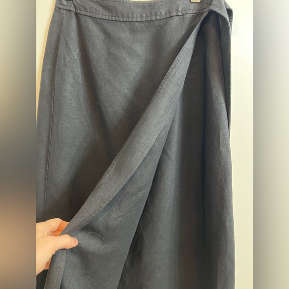 LOFT Petites Linen Wrap Skirt 0P - Picture 12 of 13